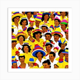 People In Hats Art Print