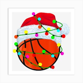 Christmas Costume Basketball Lights Funny Pajama Sport Lover Art Print