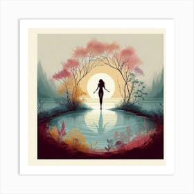 Woman In The Water Art Print