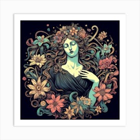 Goddess Of Flowers Art Print