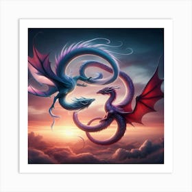 Dragons In The Sky 1 Art Print