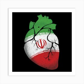 Iran Heart Flag Art Print