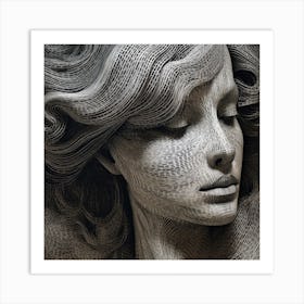 Paper Sculpture Of A Woman Art Print