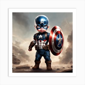 Captain America Baby Art Print