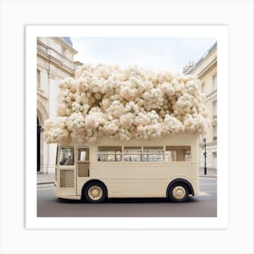 Flowers On London Bus Art Print