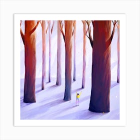 Girl In The Woods Art Print