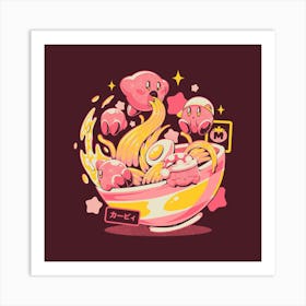 Pink Bowl - Cute Anime Pink Food Ramen Gift 1 Art Print