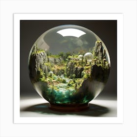 Miniature Landscape In A Glass Ball Art Print