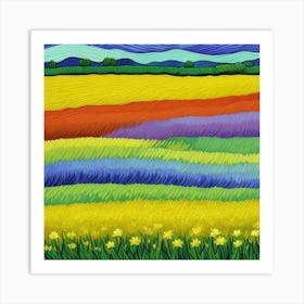 Field Of Yellow Flowers 1 Art Print