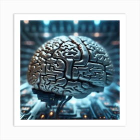 Artificial Intelligence Brain 36 Art Print