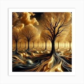 Golden Forest 9 Art Print