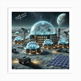 Lunar Outposts Scifi Art Print