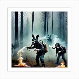 Gas Masks In The Forest 14 Art Print