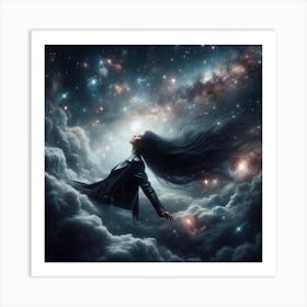 Girl In The Clouds 1 Art Print