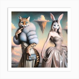 'The Cat And The Woman' Art Print