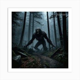 Werewolf In The Woods 1 Art Print