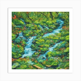 Waterfall In The Woods Art Print