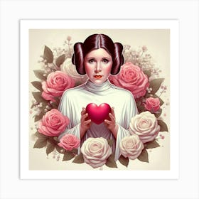 Princess Leia Vintage Valentine Star Wars Art Print Art Print