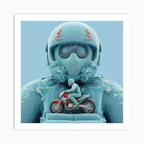 Man On A Motorcycle Art Print