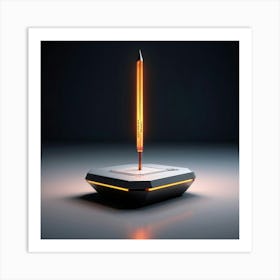 3d Model Of Computer Pointer In Mid Glow As If Clickable Hovering Over A Sleek Virtual Interface Wi (6) Art Print