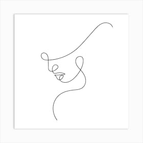 Continuous Line Drawing Of A Woman'S Face 1 Art Print