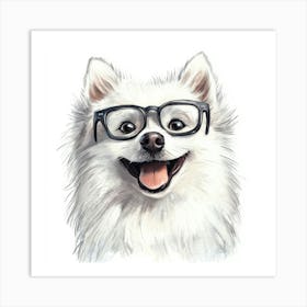 Dog With Glasses 2 Art Print