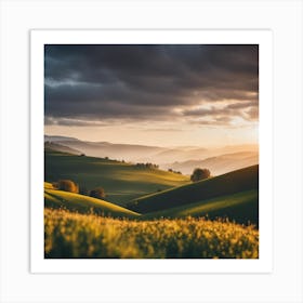 Sunset In The Hills 2 Art Print