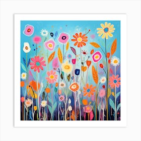 Flowers In The Garden 1 Art Print