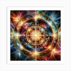 Mysterious marble light radiating fractal vortex: multicolored marble 1 Art Print