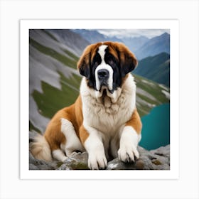 St Bernard Dog 15 Art Print