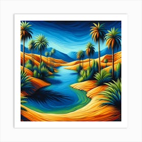 Desert Landscape Painting Art Print