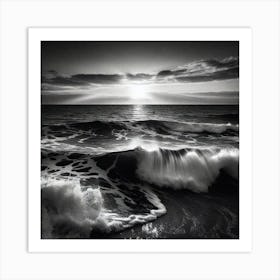 Black And White Seascape Art Print