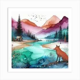 Fox In The Woods Art Print