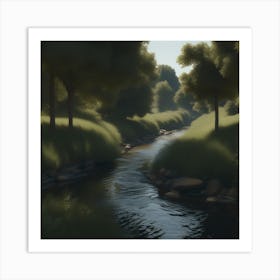 River In The Woods 15 Art Print