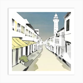 Street Scene morocco ink style Art Print