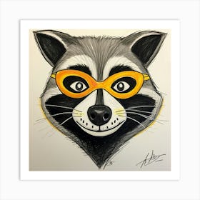 Raccoon With Sunglasses Art Print