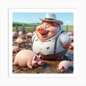 Pig Farmer Art Print