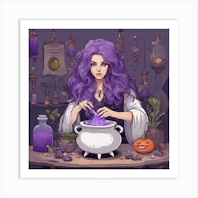 W purple haired witch Art Print