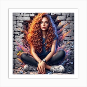 Girl With Red Hair Art Print