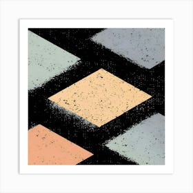 Squares On A Black Floor Art Print