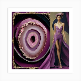 A Captivating Illustration Of A Pink Agate Slice I Cs1i3l4htfw8yhffaqpnag Wte2atntt2sqq9alsy9ea Art Print