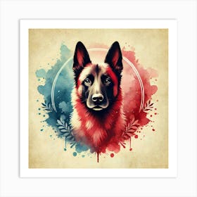 Watercolor Belgian Malinois 4 Art Print