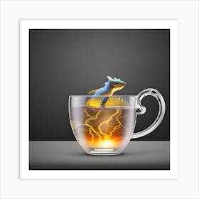 Excuse Me, There Is A Dragon In My Mug! Art Print