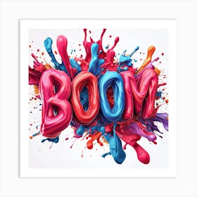 Boom liquid Text Art Print