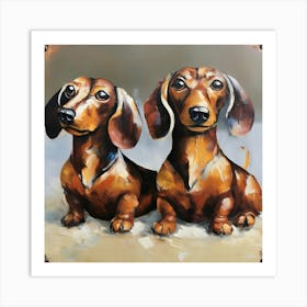 Pair of dachshunds Art Print
