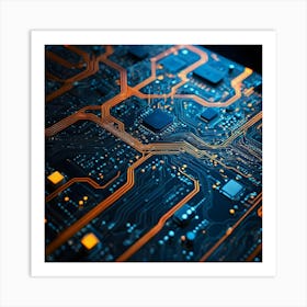 Close Up Of A Circuit Board 2 Art Print