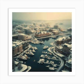 Winter In Victoria BC Harbour Art Print