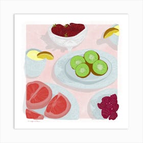 Fruits Picnic Square Art Print