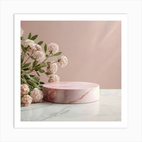 Pink Marble Cake Stand 10 Art Print