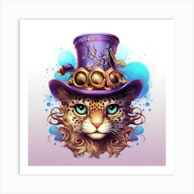 Steampunk Cat 9 Art Print